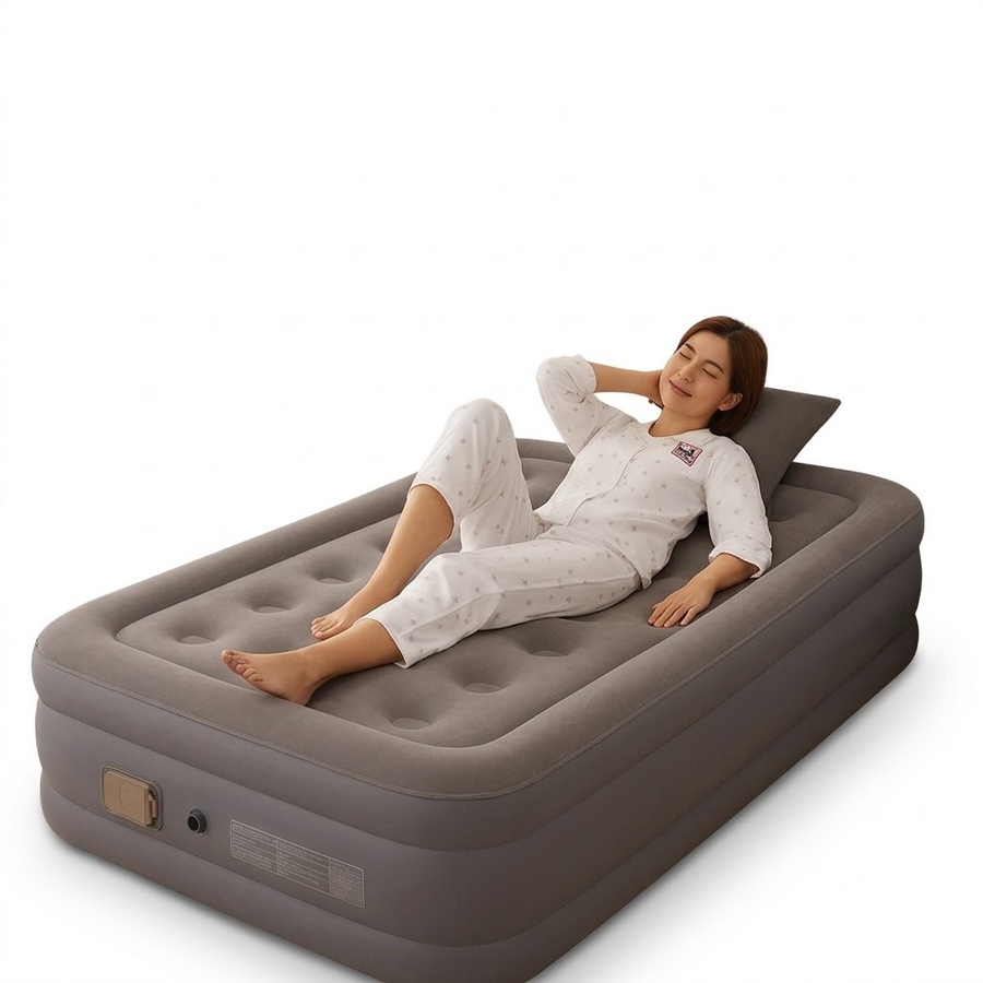 سرير هوائي (Air Bed) مريح قابل للنفخ - خفيف الوزن ومحمول، مناسب للسفر والتخييم والاستخدام المنزلي للضيوف