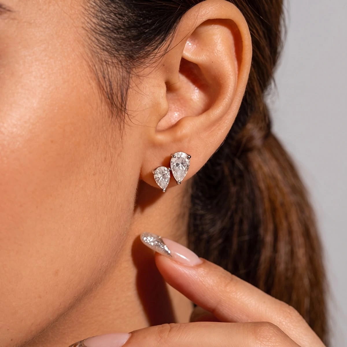 Double Pear Earrings (1ct / 0.5ct)
