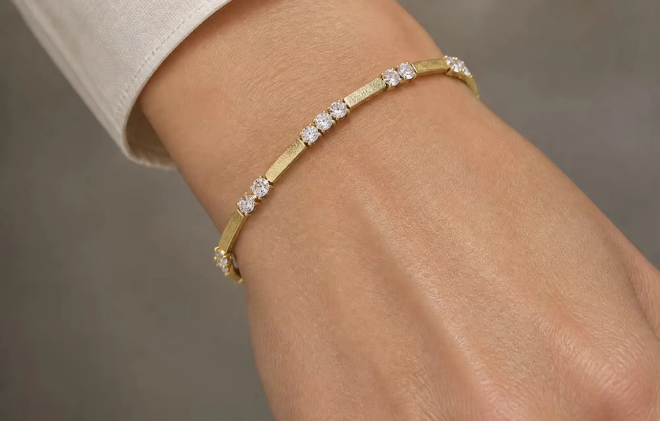 Half Gold tennis bracelet