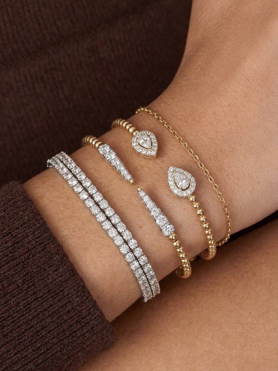 Golden Pear shape Bangle
