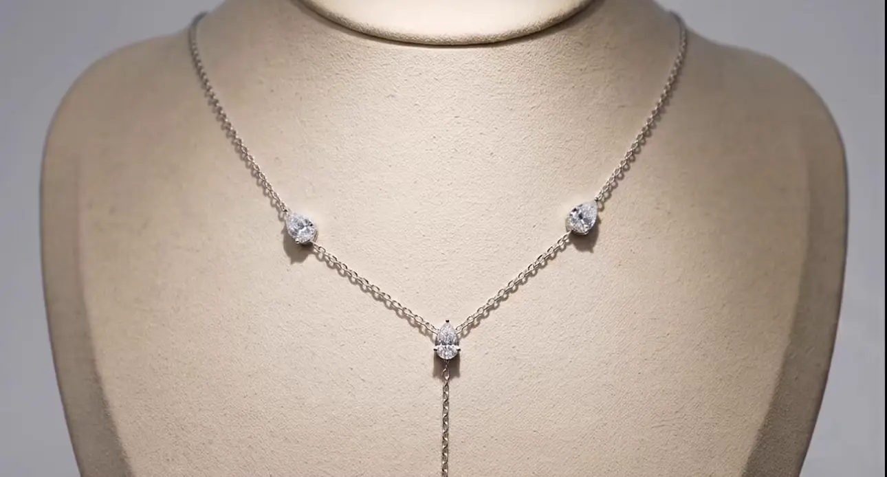 Silver Pear y-Necklace