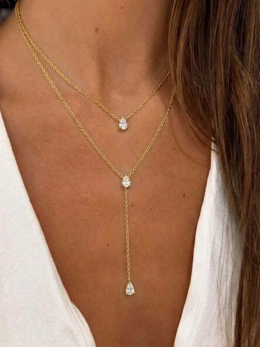 Double Pear Y-necklace