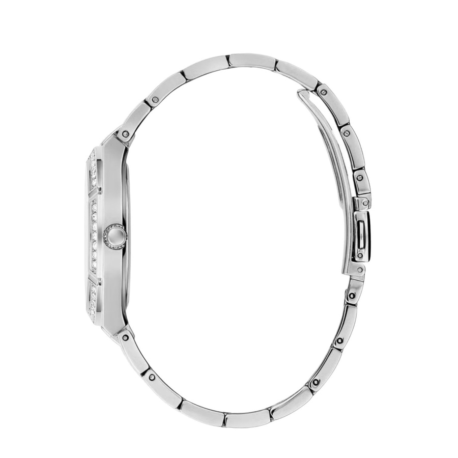 ساعة جيس كوزمو للنساء Original Guess Cosmo Diamonds Blue Dial Silver Steel Strap Watch for Women – GW0033L5