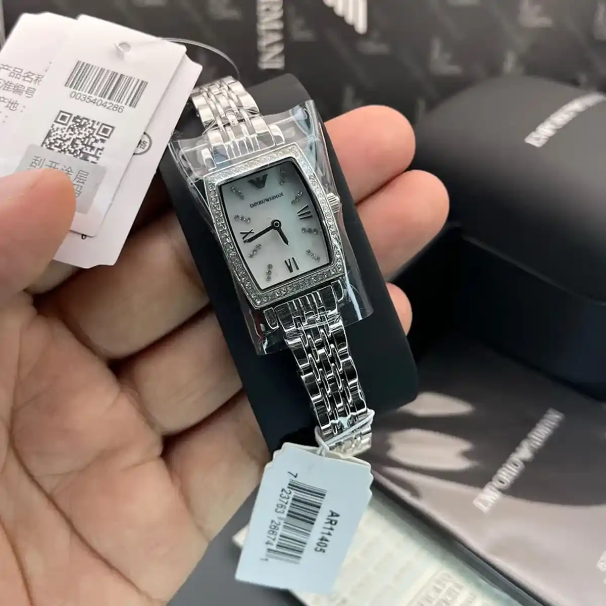 Original Emporio Armani Gianni T-Bar Quartz Watch for Women - AR11405