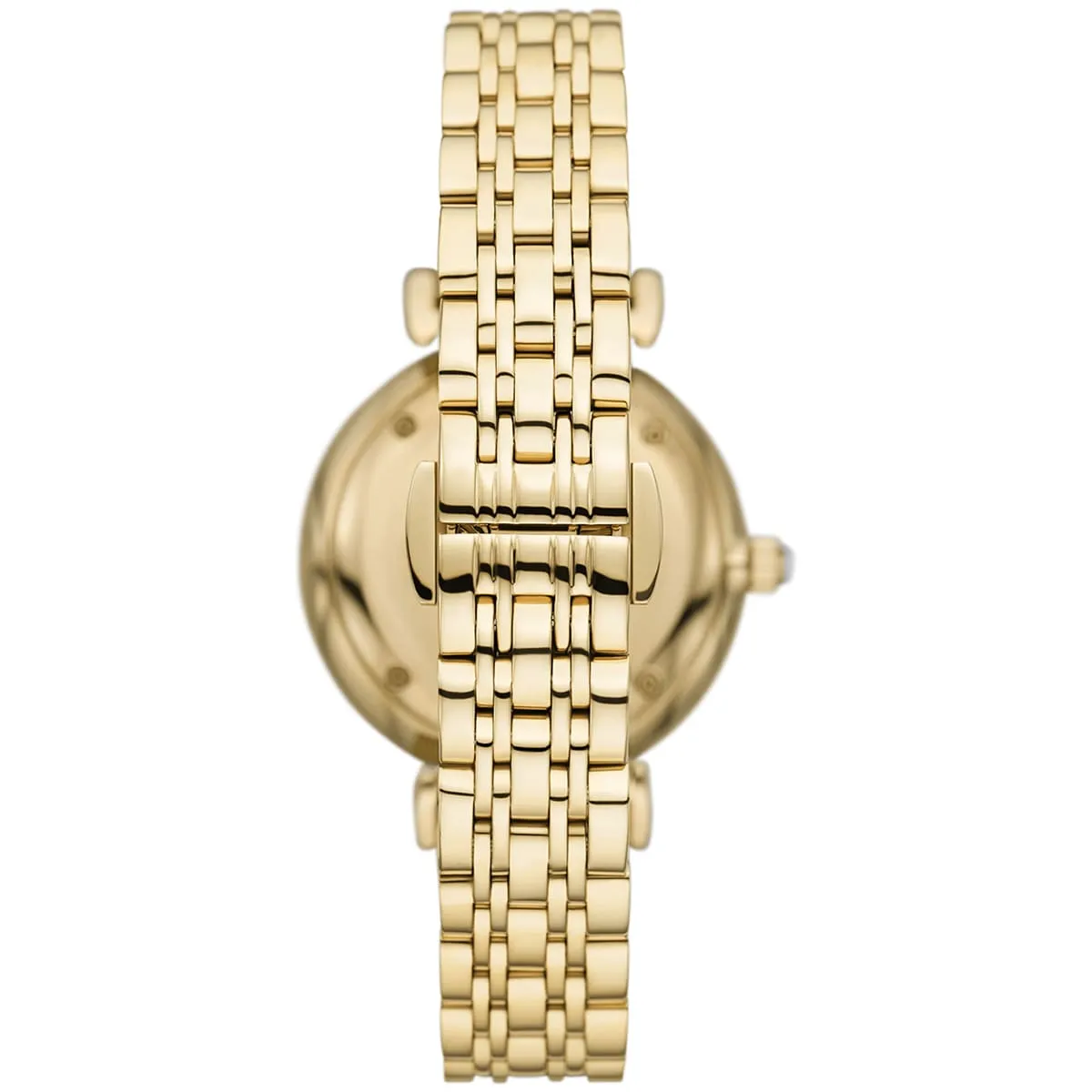 Original Emporio Armani Gianni T Bar Analog Crystals Gold Dial Gold Steel Strap Watch For Women – AR11608