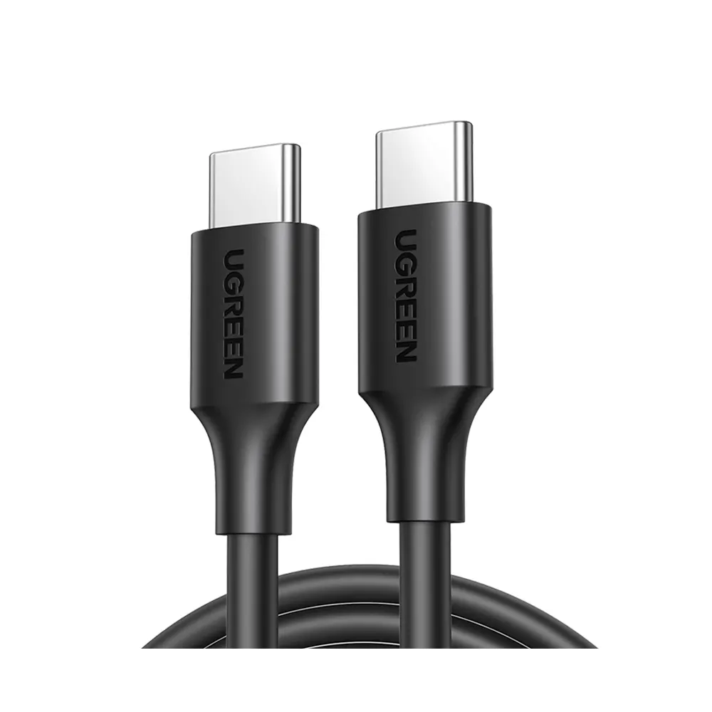 كابل بيانات يو اس بي سي إلى يو اس بي سي يوجرين 60 واط طول 1 متر أبيض - Ugreen 60W USB-C to USB-C Cable 1M