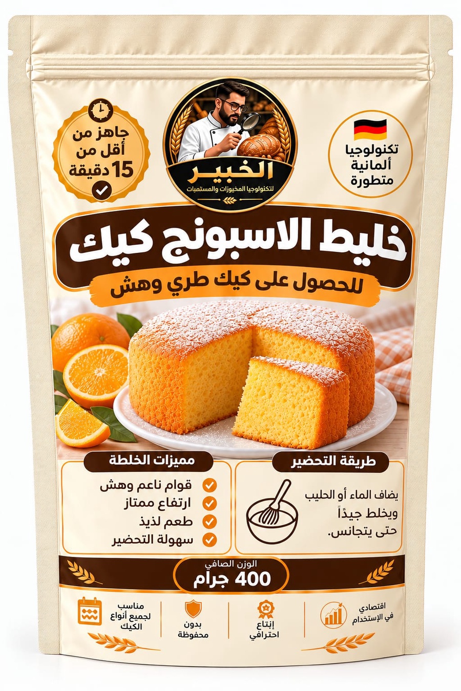 خليط اسبونج كيك برتقال 