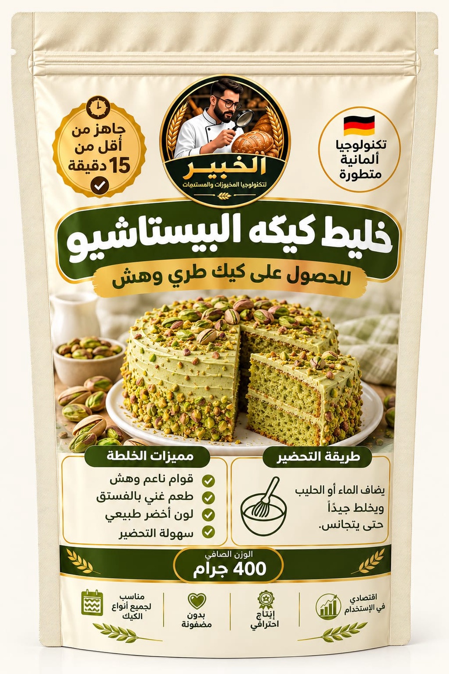 خليط كيك البيستاشيو 