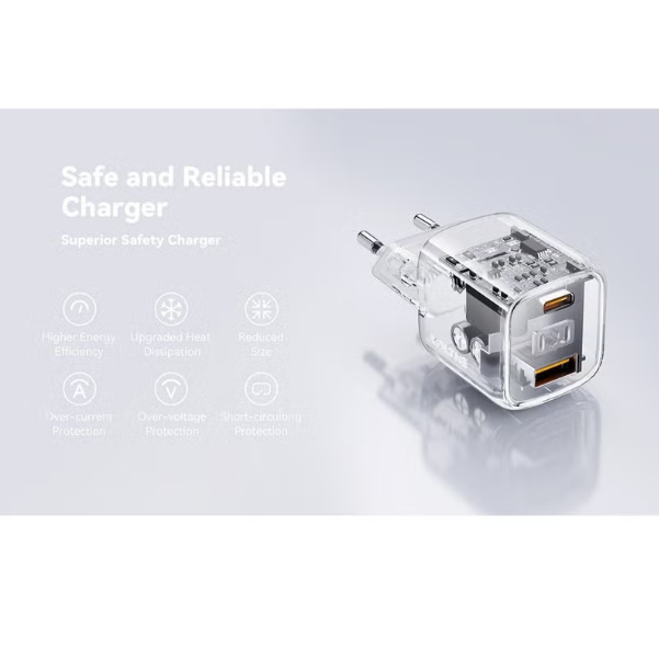 VOLTME Revo 30 Duo 30W GaN Wall Charger, USB-C + USB-A Fast Charger with PD 3.0, PPS & QC 3.0 for iPhone, Samsung, iPad, MacBook Air & More