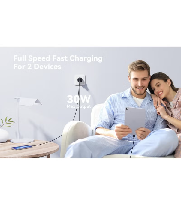 VOLTME Revo 30 Duo 30W GaN Wall Charger, USB-C + USB-A Fast Charger with PD 3.0, PPS & QC 3.0 for iPhone, Samsung, iPad, MacBook Air & More