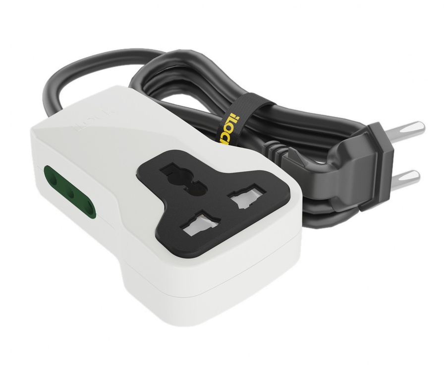 ILock Mini Power Strip – 3 Outlets | 2 Schuko + 1 Universal Socket 1.5 meter cable 