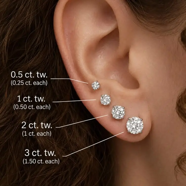 Round Stud Earring (1ct)