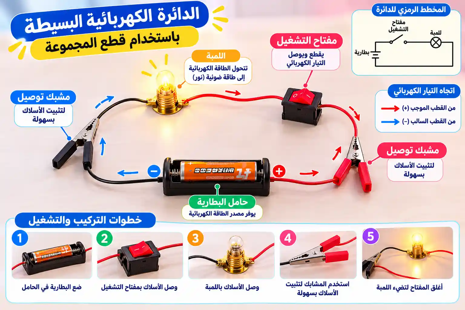 تجارب الكهرباء باستخدام مجموعة المبتكر العلمي