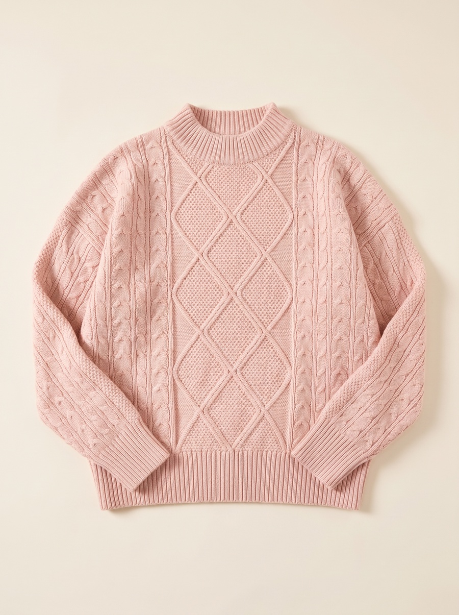 Twine, Cable Knit Mock Neck Sweater