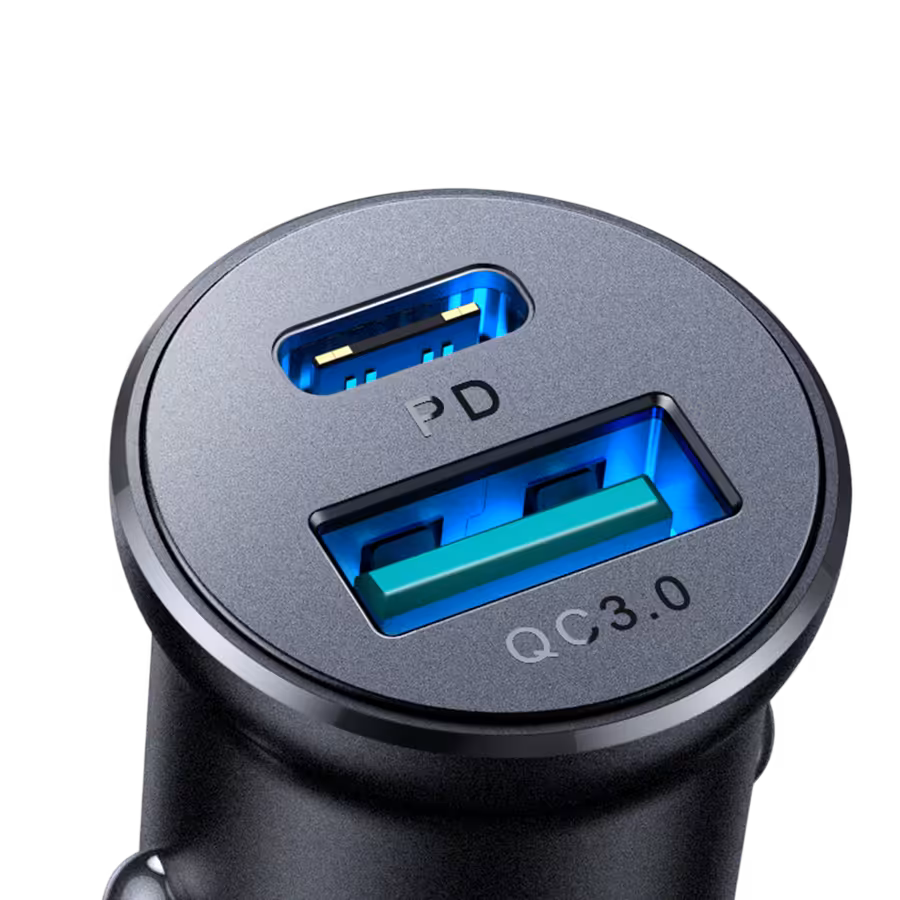 JOYROOM JR-CCN05 30W Mini Metal Car Charger USB-C PD + USB-A QC3.0