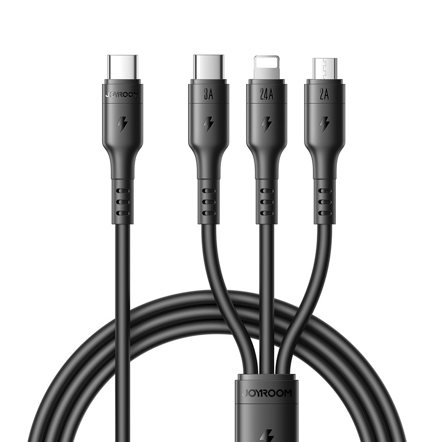 JOYROOM S-A61 3-in-1 Charging Cable 3.5A 1.2m Black