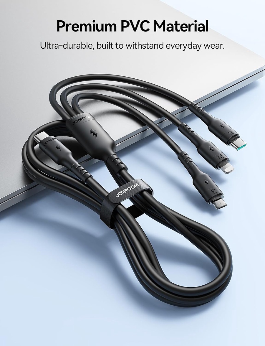 JOYROOM S-A61 3-in-1 Charging Cable 3.5A 1.2m Black