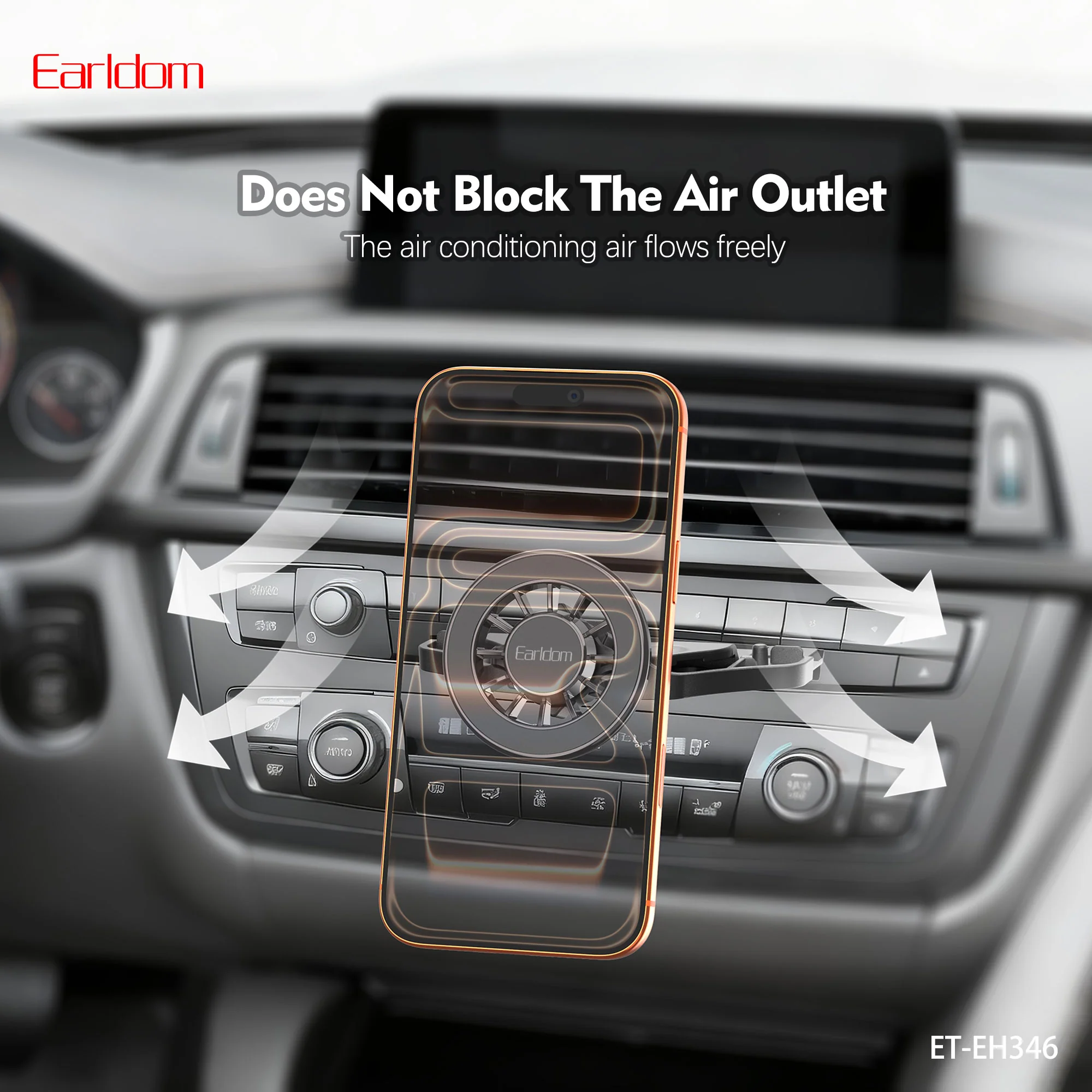 Earldom ET-EH346 Magnetic Phone Holder – Black