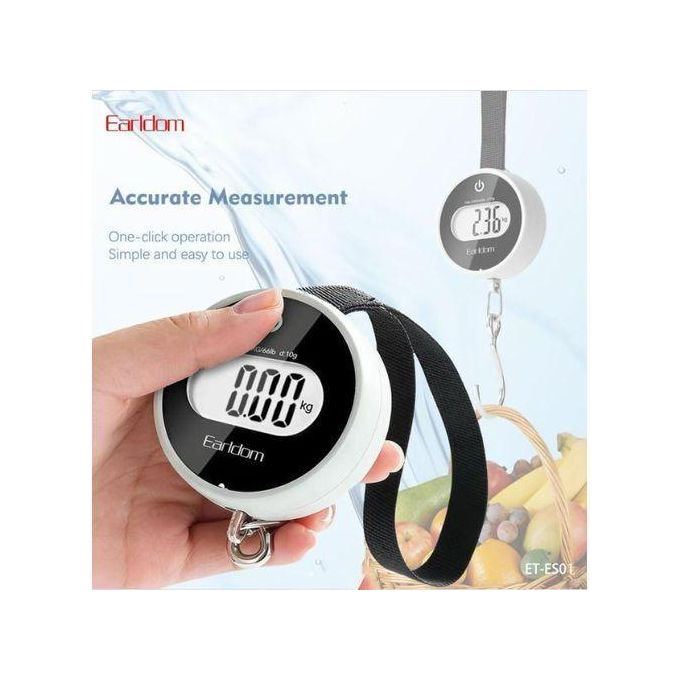 Earldom ES01 Mini Digital Luggage Scale 30kg White