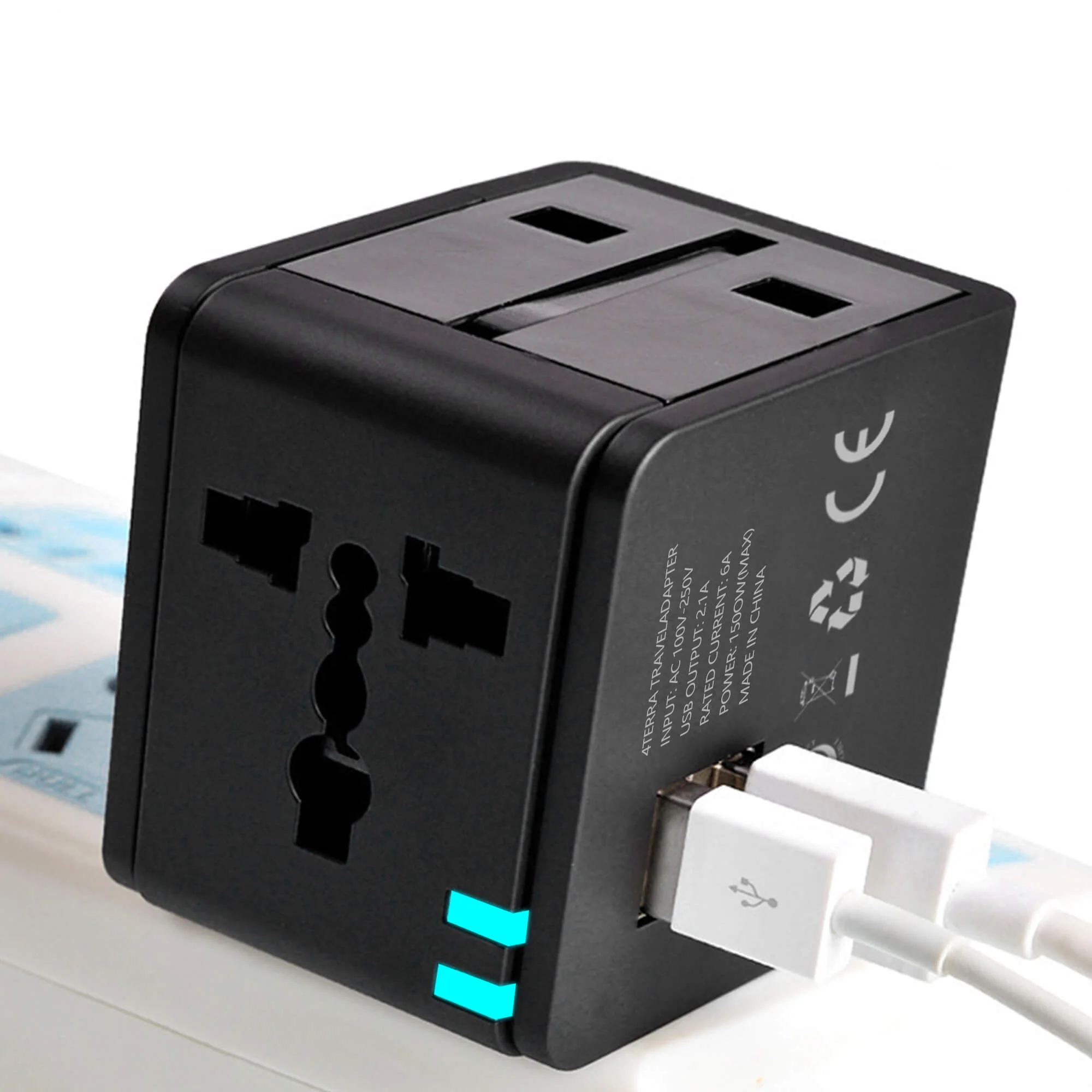 EARLDOM LC18 Universal Travel Adapter with USB-A & USB-C