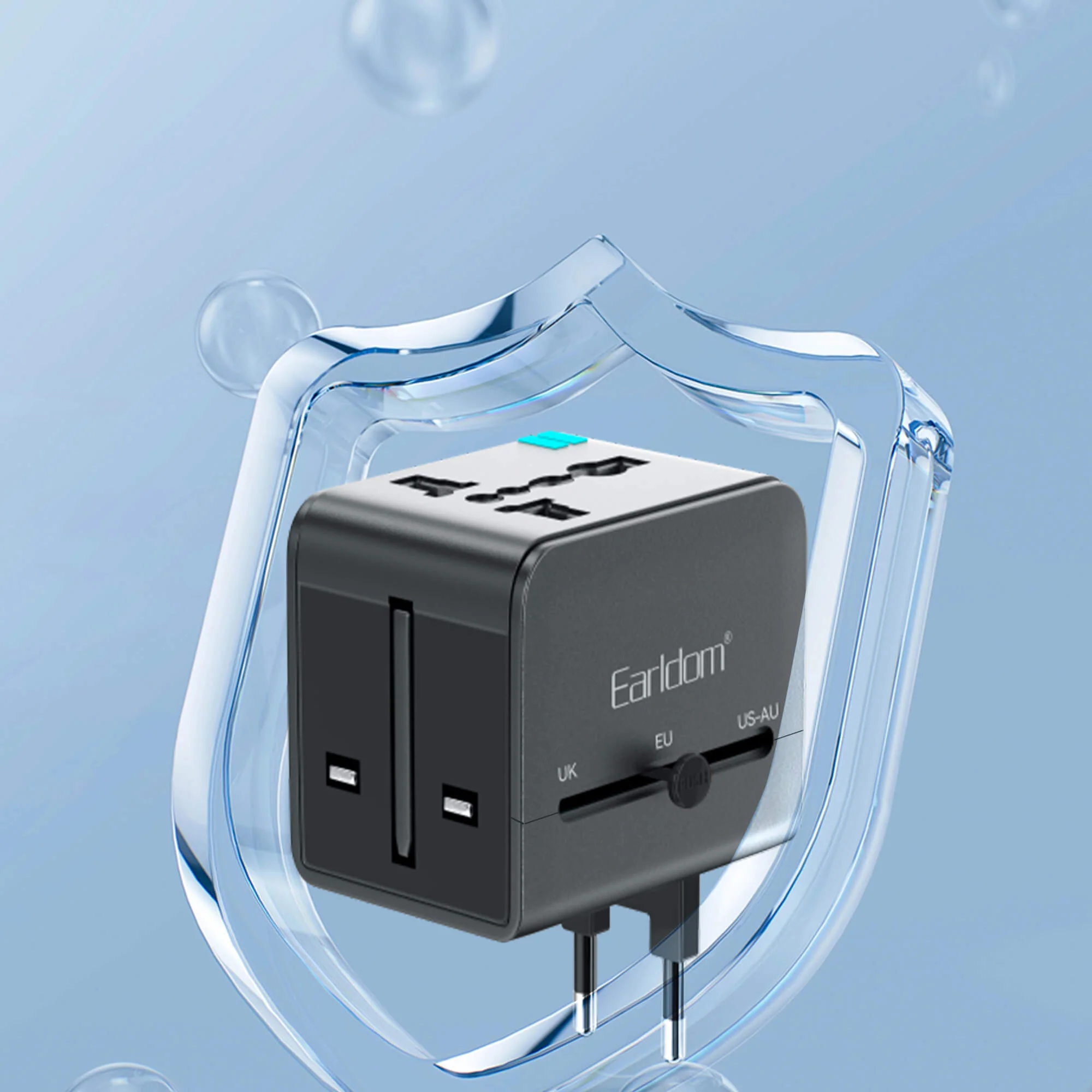 EARLDOM LC18 Universal Travel Adapter with USB-A & USB-C