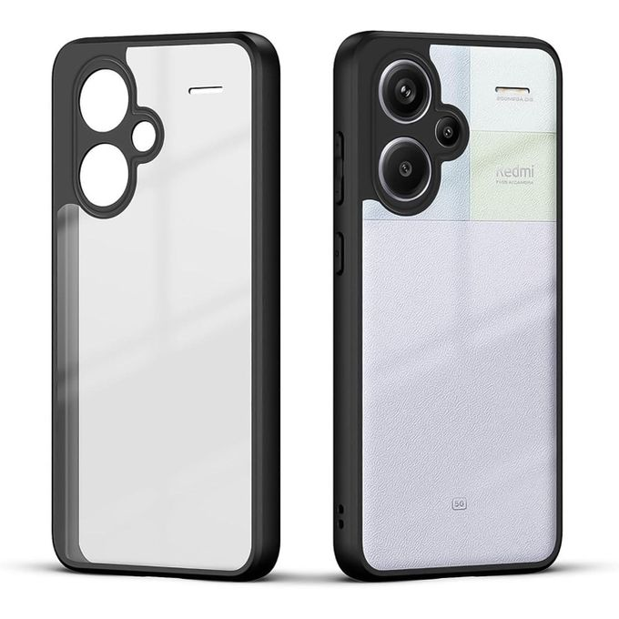 جراب Q-SERIES شفاف بإطار أسود للحماية والأناقة متوافق مع هواتف شاومي -XIAOMI