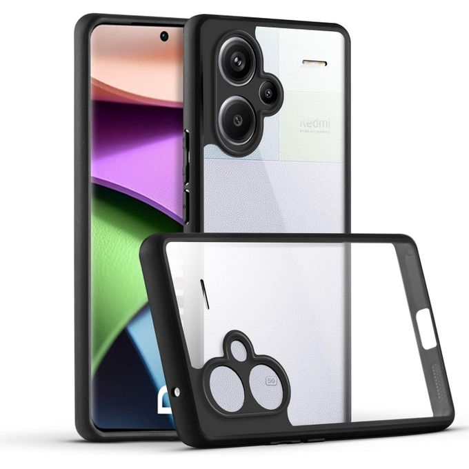 جراب Q-SERIES شفاف بإطار أسود للحماية والأناقة متوافق مع هواتف شاومي -XIAOMI