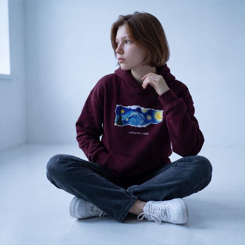 Oversized Printed Hoodie (A beatiful mess)