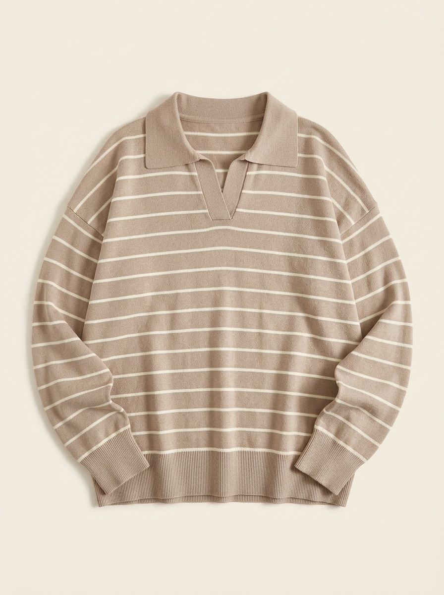 Margin, Striped Knit Polo