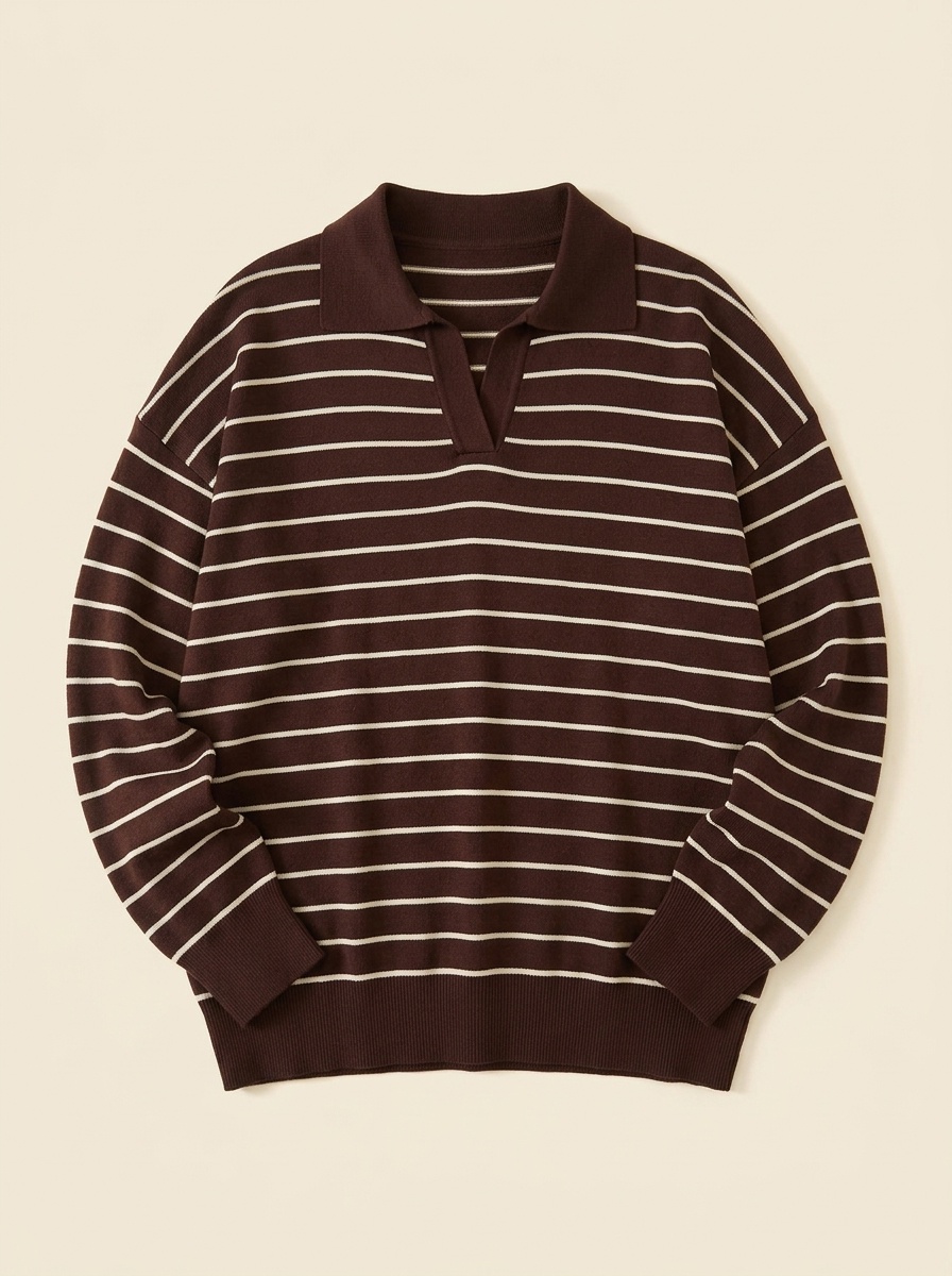 Margin, Striped Knit Polo