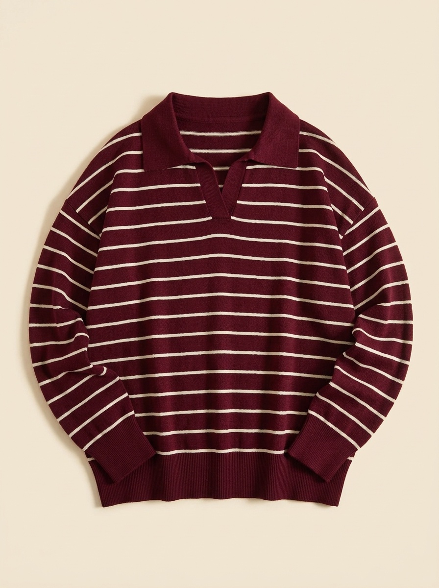 Margin, Striped Knit Polo
