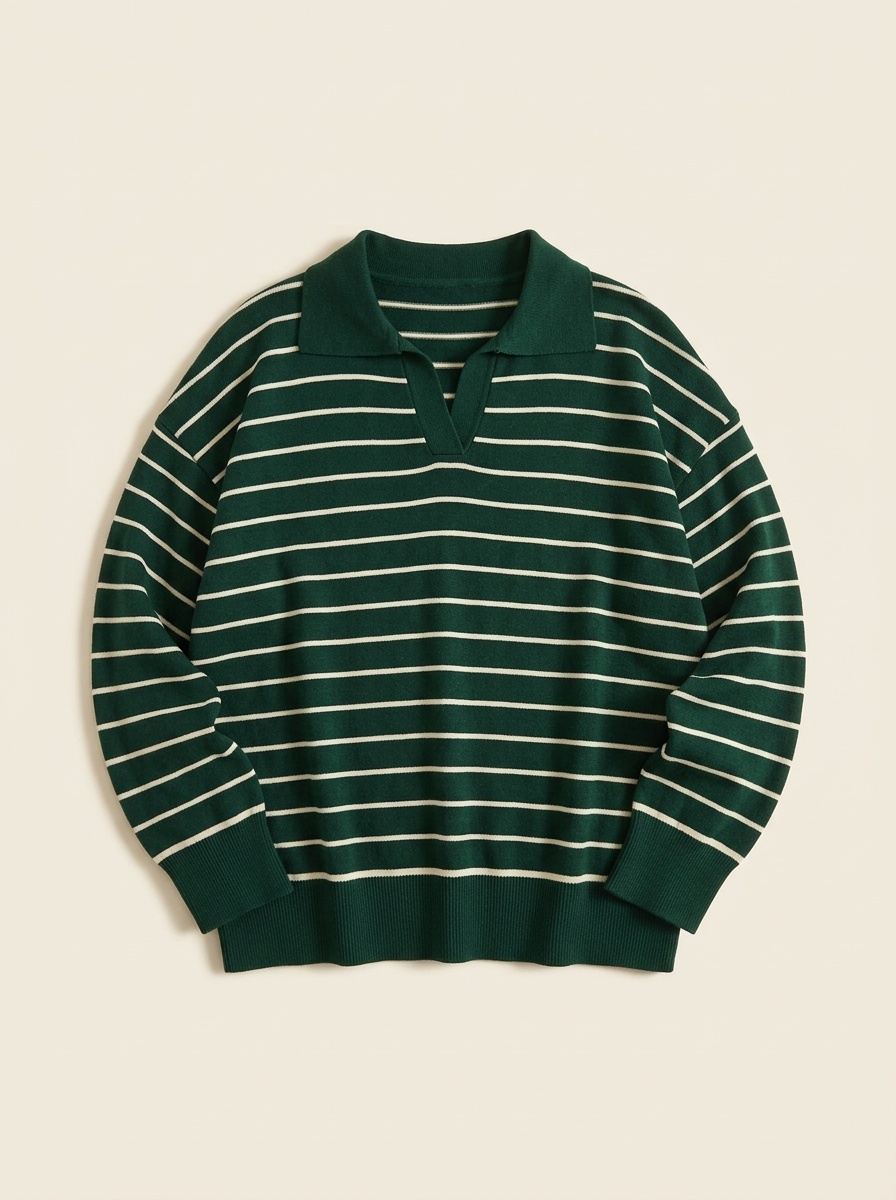 Margin, Striped Knit Polo
