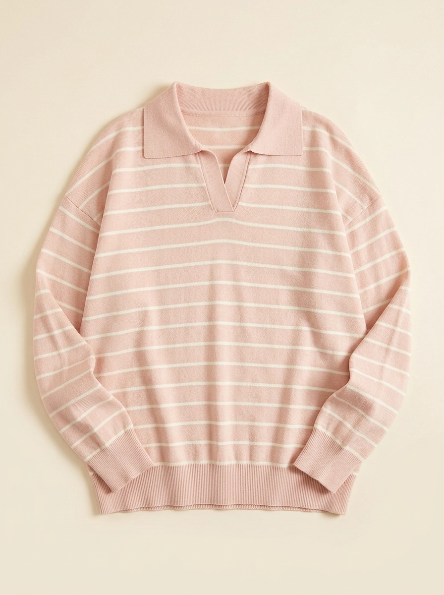 Margin, Striped Knit Polo