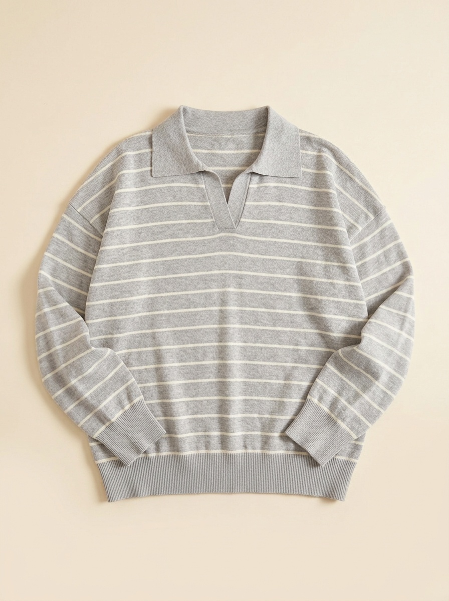Margin, Striped Knit Polo