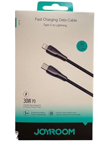    جوي رووم فاست تشارجر داتا كابل  (تايب سي - تو - لايتينج  )( 30 وات)(1.2متر ) joyroom Fast Charging Data Cable (Type-C TO LIGHTNING)( 30W) ( 1.2M )  S-A11