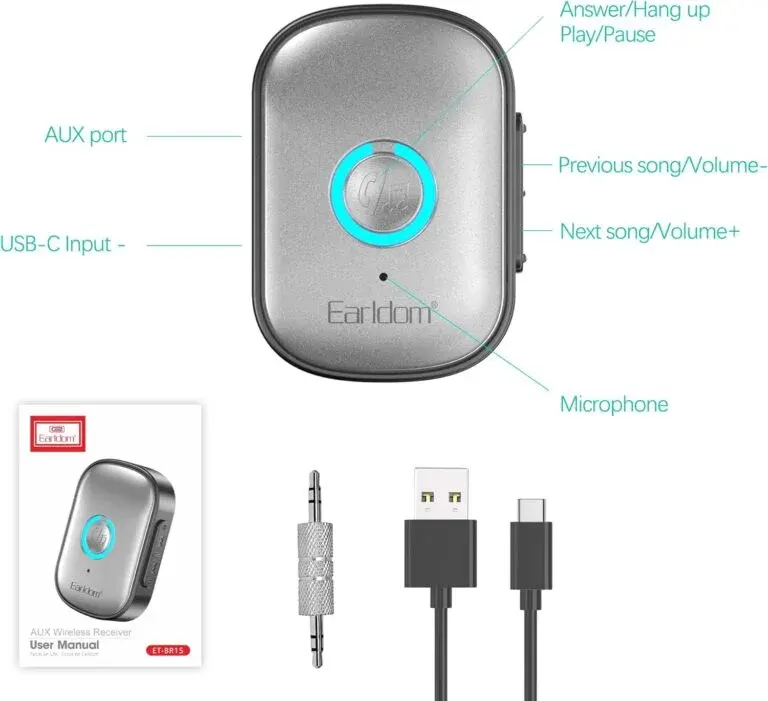Earldom ET-BR16 Bluetooth 5.3 AUX Wireless Audio Receiver