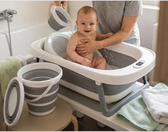 🛁 طقم بانيو استحمام أطفال من حديثي الولادة حتى سن المشي 👶💙