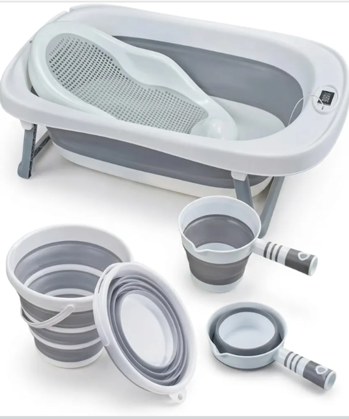 🛁 طقم بانيو استحمام أطفال من حديثي الولادة حتى سن المشي 👶💙