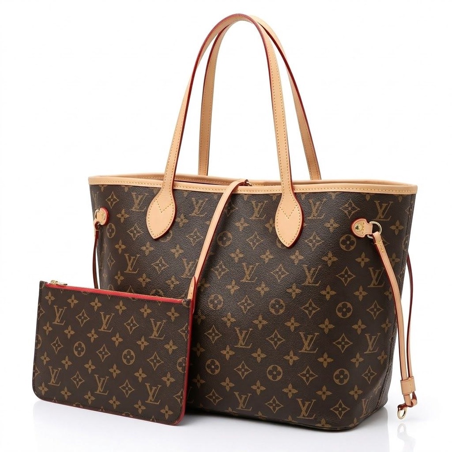 شنطة كتف حريميمستوحاه من  ( Louis Vuitton ) جلد مستورد بنقشه فاخرة مع باوتش مرفق | Demand & Beyond