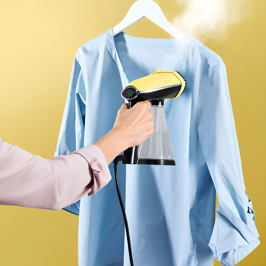 Tchibo, Steaming Brush With Bottle Extension, Yellow and Black
