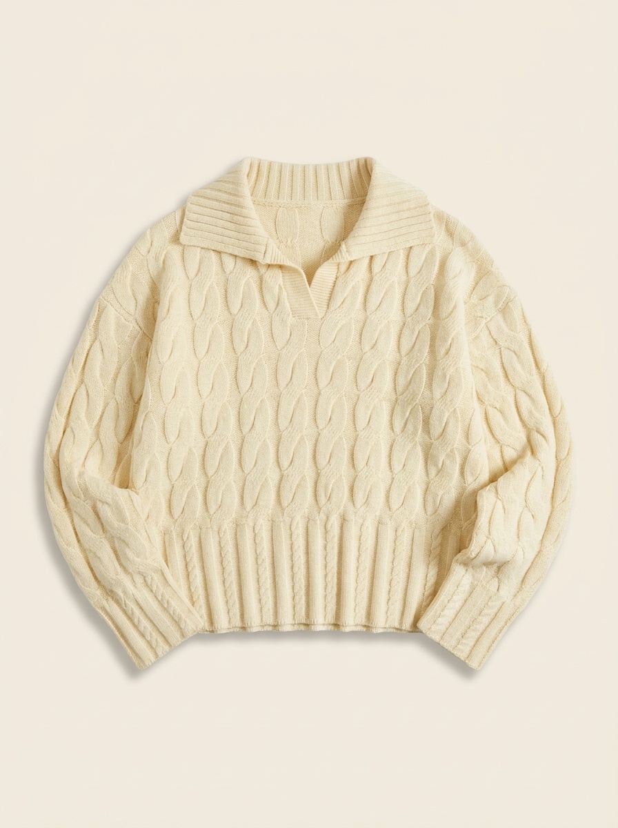 Harbor, Cable Knit Polo