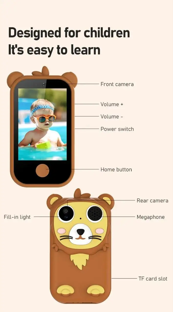 تليفون أطفال تاتش متعدد الوظائف | Kids Multifunction Touch Phone