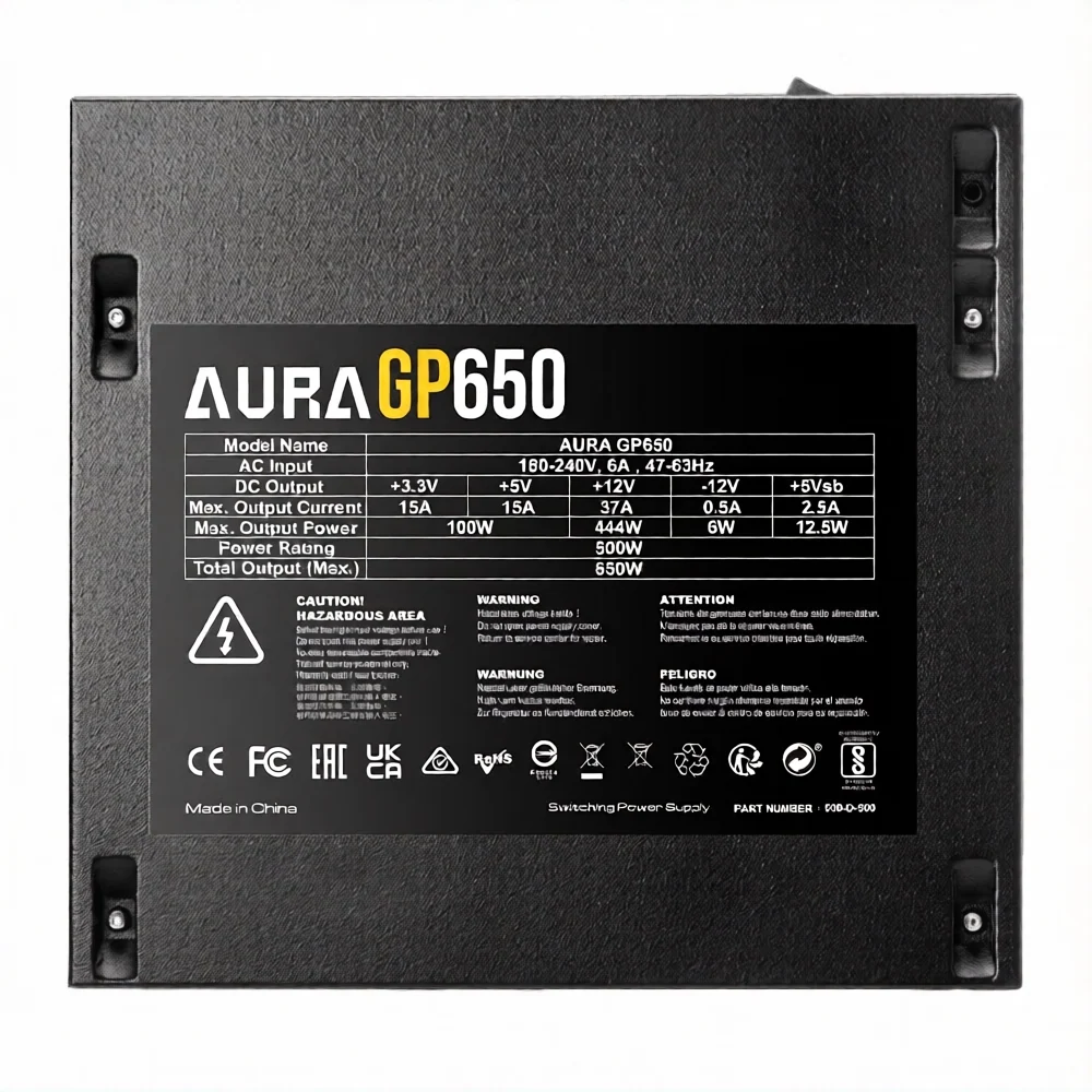 كيسة GAMDIAS AURA GC1 ELITE مع باور سبلاي 650 وات 80 PLUS