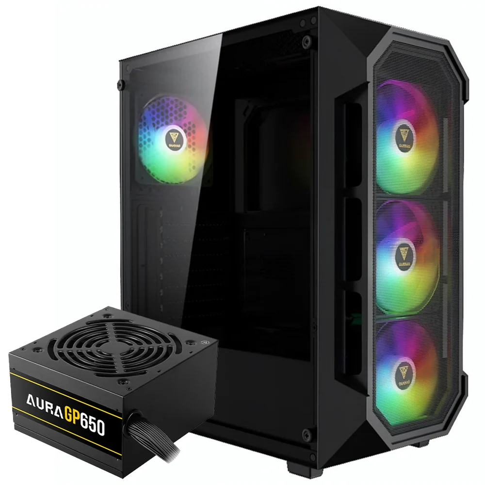 كيسة GAMDIAS AURA GC1 ELITE مع باور سبلاي 650 وات 80 PLUS
