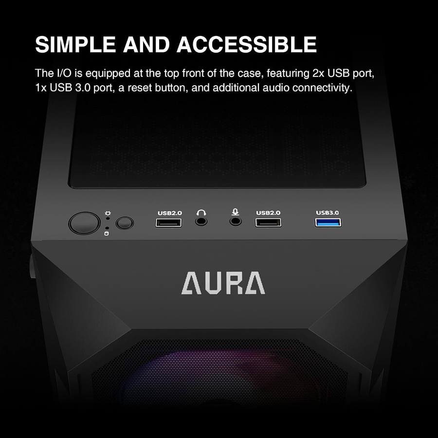 كيسة GAMDIAS AURA GC1 ELITE مع باور سبلاي 650 وات 80 PLUS