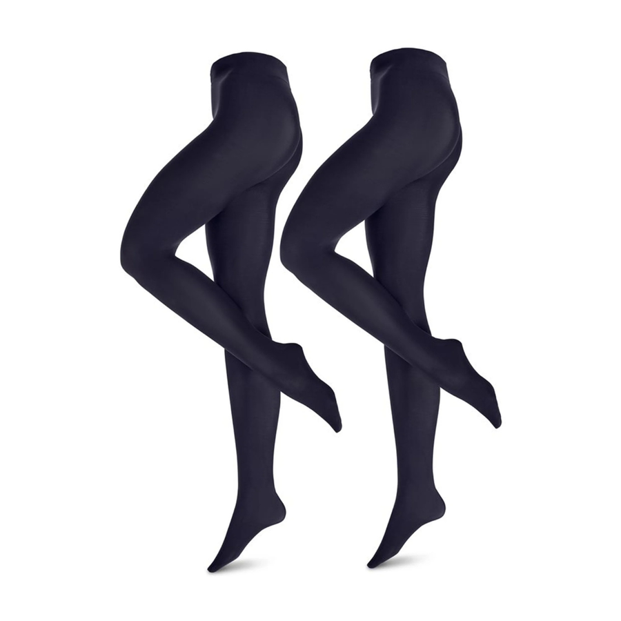 Tchibo, Women 2 Pieces Plain Tights, Navy Blue