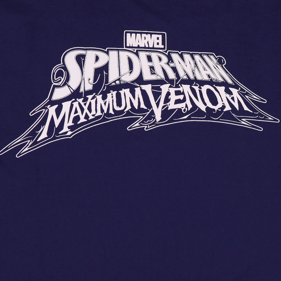 Marvel, Marvel x Spiderman Men Oversized Fit Crew Neck Short Sleeve Graphic Print T-Shirt, Royal Blue
