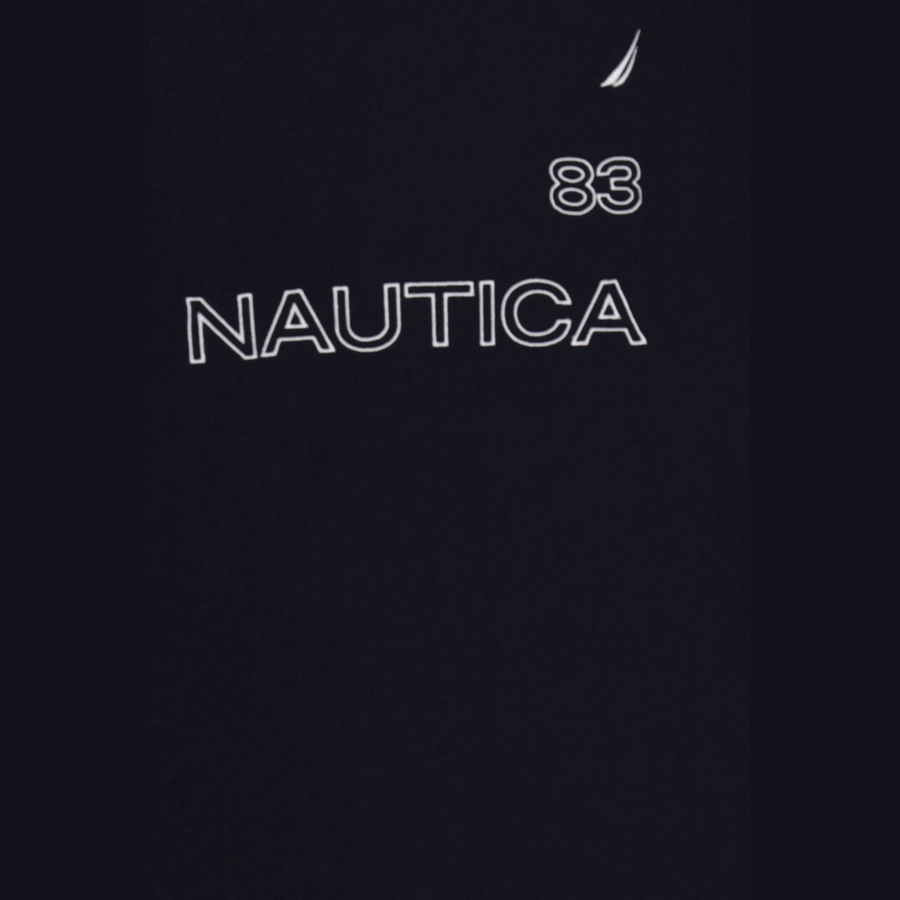 Nautica, Men Crew Neck Short Sleeve Brand Logo T-Shirt, Navy