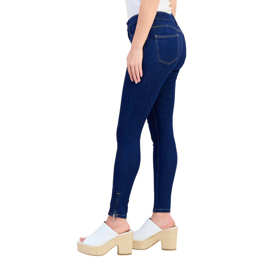 Only, Women Regular Fit Solid Non Stretch Denim Jogger Jeans, Navy Blue