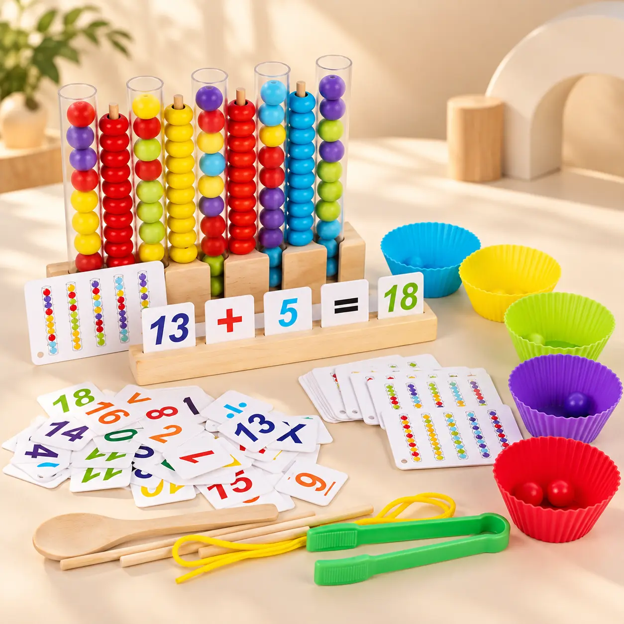 مجموعة  الحساب والتصنيف والمهارات – 5 في 1 | Math, Sorting & Skills Activity Set - 5 in 1